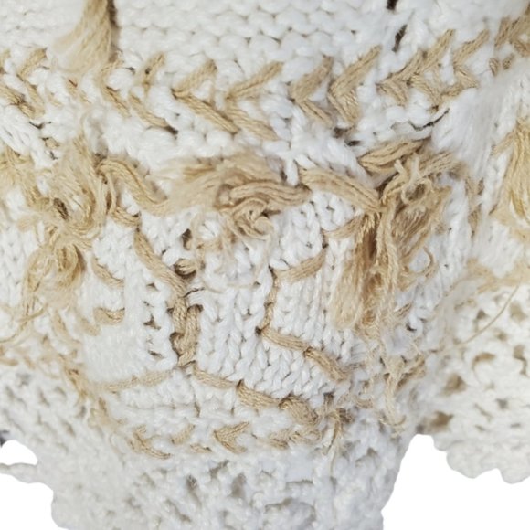 Vintage Express Tricot Hand-knitted Sweater Soft Dressing Boho Open Knit M - Picture 13 of 16